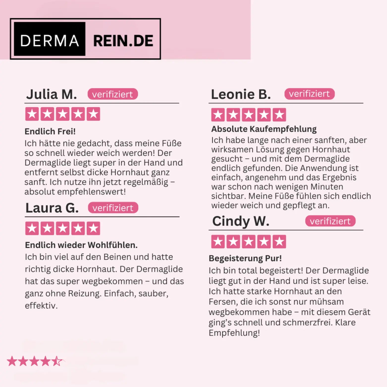 DermaRein Pro inkl. 60 Glide Pads (Gratis) Hornhautentfernung Dermarein